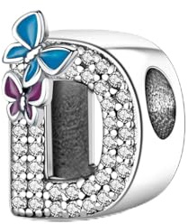 Symretie Damen Rose Gold Charm Anhänger mit Buchstaben A-Z Charms Kompatibel mit Europäischen Armbänder und Halskette