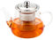 Honneeo Glass Teapot 450 ml No Drip Borosilicate Tea Pot with Infuser, Stovetop Safe Tea Kettle with 304 Stainless Still Strainer Small Teapot for Loose Leaf, Herbal, Fruit, Bubble Tea (450ml)