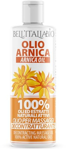 Bell'Italia Bio Professionelles Massageöl mit Arnika, Teufelskralle und Hanföl, 250 ml, wärmende und entspannende Wirkung, schnelle Absorption, für Muskel- und Gelenkmassagen