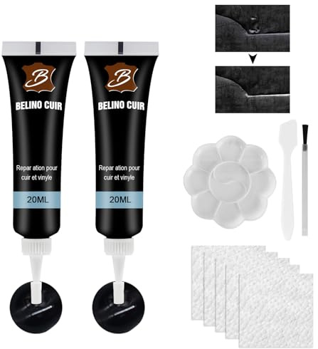HASAIKA® uego de Reparación de Cuero, Restaurador de Relleno de Cuero, para Sofás, Asientos de Automóviles, Zapatos, Abrigos,Reparación de Arañazos (Negro)