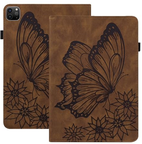 nincyee Klapphülle für iPad Pro 13 Zoll 2024, klassisches Retro-Design, großes Schmetterlingsmuster, PU-Leder, Buchhülle mit Kartenschlitzen