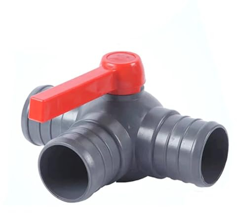 PVC-Ventil Kugelhahn， Tropfbewässerungsband Gleicher T-Stück-Kugelhahnanschluss PVC-Material Verdicken Langlebige Marke Mikro-Sprüh-Tropfarmaturen, for Gartenwasseranschlüsse(3inch)