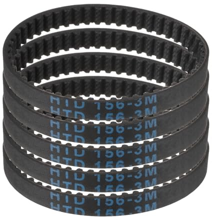 QUARKZMAN 5Stk Htd-3m Gummi Zahnriemen 52 Zähne 156mm Teilung Länge x 6mm Breite x 2.4mm Höhe Zahnriemen aus Gummi Geschlossener Schleife Riemenscheibe Zahnriemen
