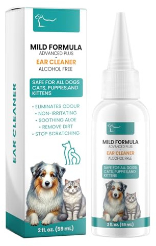 Solución de limpieza para orejas de perro,limpiador de orejas de perro | Limpiador portátil para orejas de perro y gato, 59 ml - Solución de lavado suave para mascotas