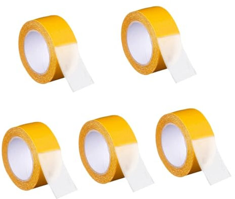 ULTECHNOVO 5rotoli Nastro Biadesivo Extra Forte e Resistente per Decorazioni e Fissaggi Facile da Rimuovere Senza Residui Adesivi