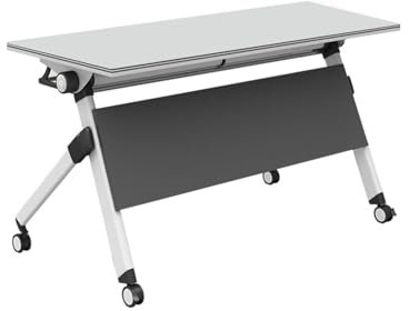 CHYDDU Klappbarer Konferenztisch aus Stahl und Holz mit Rollen und Stopper. Multifunktionales Büromöbel für Büros, Konferenzräume und Seminarräume (120 * 55 * 75 cm)