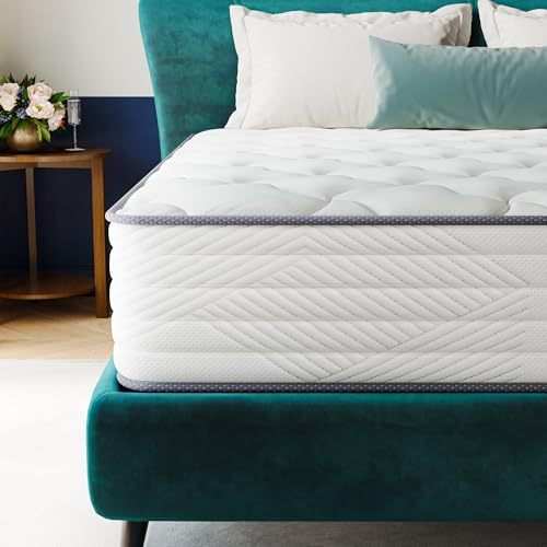 TXO Matelas 140x190 cm, Matelas à Ressorts Ensachés Antistatique, Hauteur 25 cm, Matelas Hybride avec Conception à 7 Zones pour Le Soutien du Dos, Niveau de Ferme H3, Certifié Oeko-Tex