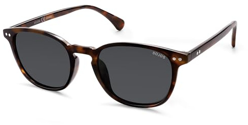 SOJOS Polariserte Retro Vintage Sonnenbrille Damen Herren Rund Quadratisch UV400 Schutz Sonnenbrillen SJ2637