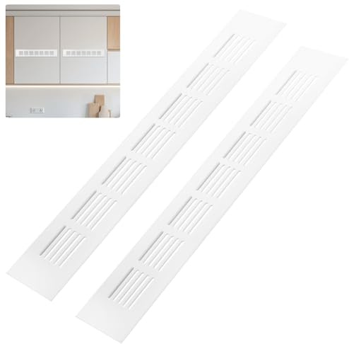 ANBEEISS 2 Piezas Rejilla Ventilación Aluminio, 300x50 mm | Cubiertas Rectangulares para Radiador, Pared, Puerta, Armario, Entrada y Salida de Aire