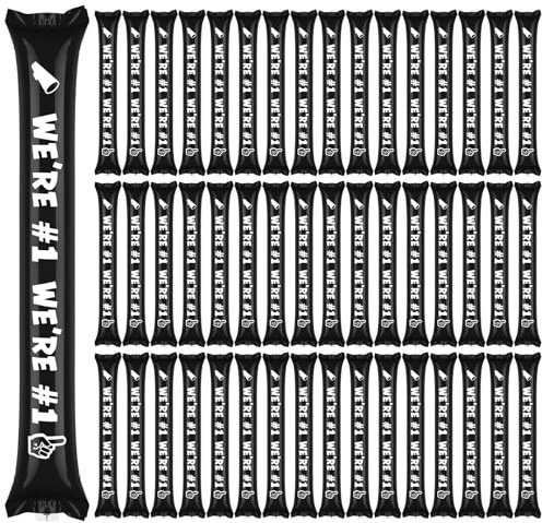 Rotatingpals Black 48 Pcs Boom Sticks Thunder Sticks We Are Number One School Team Spirit Boom Stick Cheering Stick Noise Makers for Football Party, Basketball Sports Events Celebrations Cheerleading