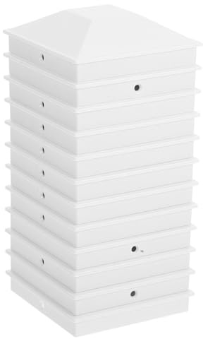 Kisangel 12 pièces Lot de Capuchons Poteau Clôture Plastique Blanc Résistants Intempéries et UV Couvercles Pyramide Xin pour Jardin Terrasse Bois Extérieur