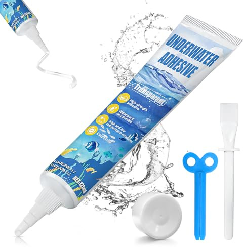 Colle Aquarium, Silicone Aquarium, Silicone Aquarium Transparent, Forte Adhérence, Convient aux Aquariums, Piscines, Étangs et a Toutes les Surfaces Immergées, 120ml