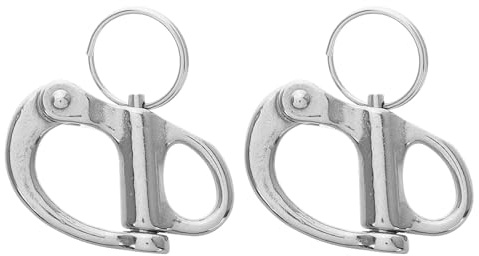 INOOMP Manilles Marines à Ressort en Acier Inoxydable 2pcs, Mécanisme à Dégagement Rapide, Compactes et Portables, pour Voilier en Intérieur et Extérieur