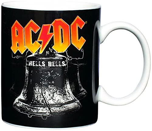 AC/DC MUGAC02 Kaffeetasse Hells Bells, Porzellan, schwarz, 12.5 x 8 x 9.2 cm, 1 Einheiten