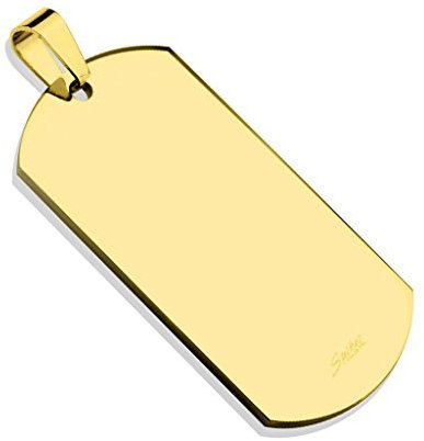 Tapsi´s Coolbodyart® unisex Dog Tag US Army identitetsbricka hundbricka kedjeberlock i många färger e rostfritt stål, colore: Guld, cod. CBASSP-8591_GD