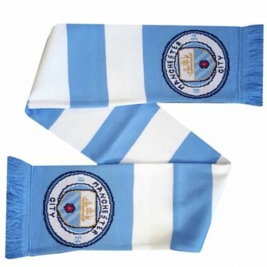 Officiell Manchester City Crest Bar Scarf, Himmelsblått, L