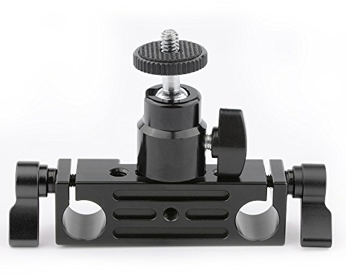 CAMVATE Appareil photo reflex numérique pince de fixation W/Support à tête sphérique 1/4 pour barre de support de 15 mm Système de rail