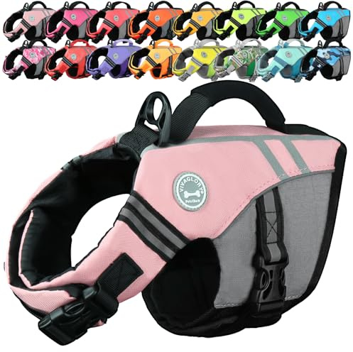 VIVAGLORY Hunde Schwimmweste Sports Style Hundeschwimmweste, XS, Hellrosa | Hundeweste Schwimmen Rettungswesten Schwimmwesten zum Schwimmen, Sportstil & Atmungsaktiv for Hunde