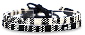 Made by Nami 2 Pcs Boho Surfer Bracelets for Women and Men Waterproof and Adjustable Braided Bracelets Set of 2 for Ethnic Hippie Style (Black & White)