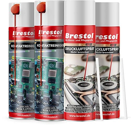 Lot de 2 nettoyants pour contact 400 ml + spray à air comprimé 500 ml – Nettoyant électronique pour platine Raspberry Pi Nettoyeur de contact pour imprimante et clavier