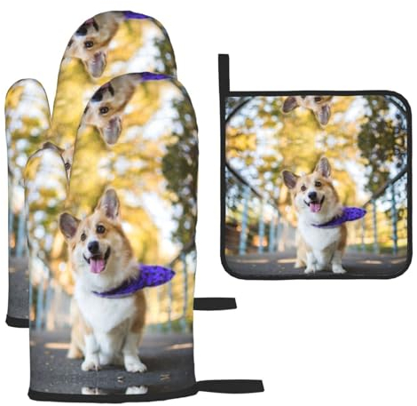 Ofenhandschuhe für Hunde, hitzebeständig und Topflappen, personalisierbar, bedruckt, sichere rutschfeste Ofenhandschuhe zum Kochen