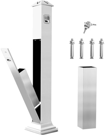 NULTRUMA Silvery Standing Ashtray Outdoor for Patio, Outdoor Standing Ashtray, Commercial Metal Ashtrays for Disposal of Cigarette Butts Can be Used Outside in Gardens, Terraces, Hotels, Restaurants