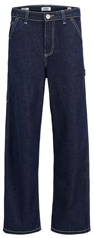 JACK & JONES Vaqueros Holgados de Corte Holgado JJIALEX JJCARPENTER SQ 202 SN JNR Baggy Fit Jeans Junior, Azul Denim., 16 años