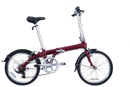 DAHON Route Klappfahrrad Erwachsene 20 Zoll Faltrad mit 7 Gang Schaltung, Leichter Aluminiumrahmen, Faltbares Citybike für Pendler und Reisen Rote