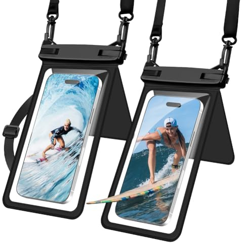 OFFCUP wasserdichte Handyhülle 2 Stück Unterwasser Handytasche IPX8 Wasserfeste Hülle für Schwimmen Waterproof Phone Case für iPhone 16 15 14 13 12 Pro Max Samsung Smartphone bis zu 7,5 Zoll