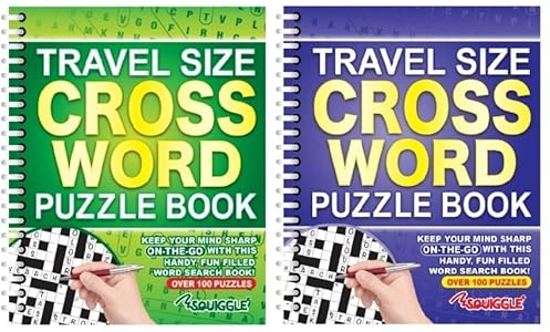 BG Wiro Travel Size Wordsearch Sudoku Crossword A5 Puzzle Books, Choose Your Set of 2 (CROSSWORD)