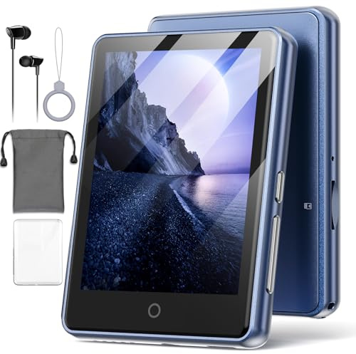 Reproductor MP3 Bluetooth 5.3 con Pantalla Táctil Completa de 2,8 Pulgadas, Altavoz Integrado, 32GB (Soporta hasta 128GB), Reproductor de Música HiFi Sin Pérdida con Radio FM, Grabación
