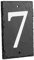 Number 7-14.5 x 9cm Natural Solid Slate House Number Plaque (0-9) Indoor & Outdoor Rustic Door Numbers Sign Including Fixings & Caps - by Nicola Spring
