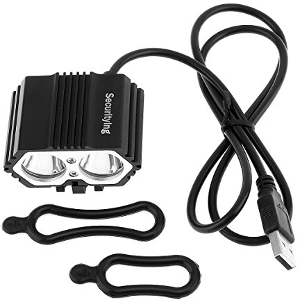 SecurityIng USB Powered Bicycle Light, LED Headlamp Waterproof 700 Lumens 4 Modes Cycling Front Lamp Bike Headlight for Mountain Road, Kids and City Bicycle - No Internal Battery