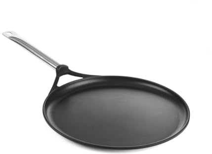 HENDI Crêpes Pfanne, für alle Herdarten, ausser Induktion, Whitford® Xylan Antihaftbeschichtung, Geschirrspülmaschinengeeignet, Edelstahlgriff 18/10 nimmt keine Wärme auf, Boden: ø260mm, Aluminium