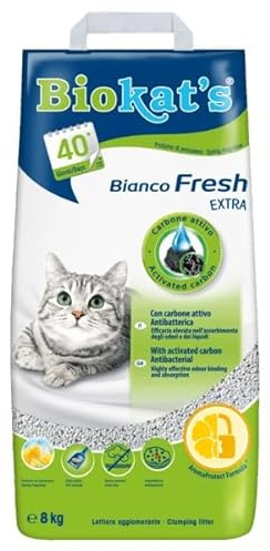 Biokat's White Fresh Extra mit antibakterieller Aktivkohle Duft 8 kg 40 g
