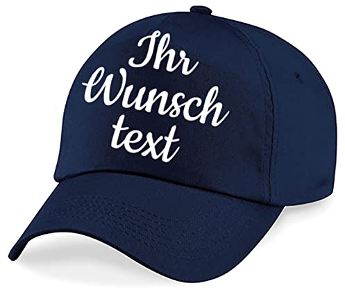 Deitert Kappe, Basecap individuell bestickbar mit Namen oder Wunschtext | über 20 Farben zur Auswahl Navyblau