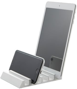 YAMAZAKI 5274 Tower Tablet Stand, White, Aluminum/Silicone, 10 x 13 x 1.8 cm