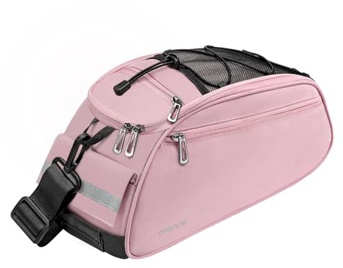 MOSISO Borsa Portabici, Impermeabile Bicicletta Tronco Pannier Portabici da Ciclismo sul Sedile Posteriore Deposito Bagagli Borsa a Tracolla Saddle, Rosa