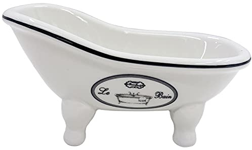 Vintage Clawfoot badkar badkar tvålskål för badrum dusch - dekorativ keramisk bar tvålskål med dräneringshål, svamphållare badbehållare bar tvålbricka för badrum, diskho