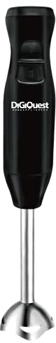 DIGIQUEST Frullatore ad immersione HANDY 99, Lame in Acciaio INOX, Potenza 250Watt, Braccio Smontabile, Impugnatura Ergonomica e occhiello per Aggancio - Nero