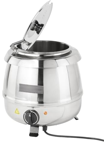 METRO Professional Suppentopf GSK2009, Edelstahl, drehbarer Deckel, 9 L, abnehmbare Schüssel, 400 W, silber