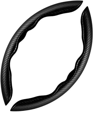 DOMENICA 2 Pezzi Coprivolante Universale per Auto 36-40cm Fibra Carbonio Antiscivolo Ultraleggero (Nero)