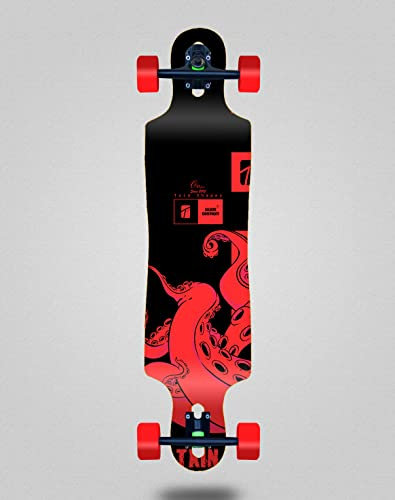 Txin Skate Skateboard Longboard Complete 40 x 9 Drop Octopus Red