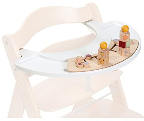 hauck Set Bandeja de Actividades y Juego de Clasificacion de Madera Certificada FSC® - para Tronas Alpha Plus y Beta Plus - Juguetes de Motricidad - Blanco Jirafa