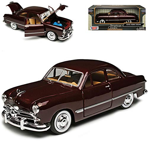 Motormax Ford 1949 Coupe Rot Braun Oldtimer 1/24 Modellauto Modell Auto