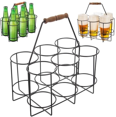 orion group Tragekiste für Flaschen Bierträger Flaschenträger Flaschenkiste | Flaschenkorb aus Metall Radka