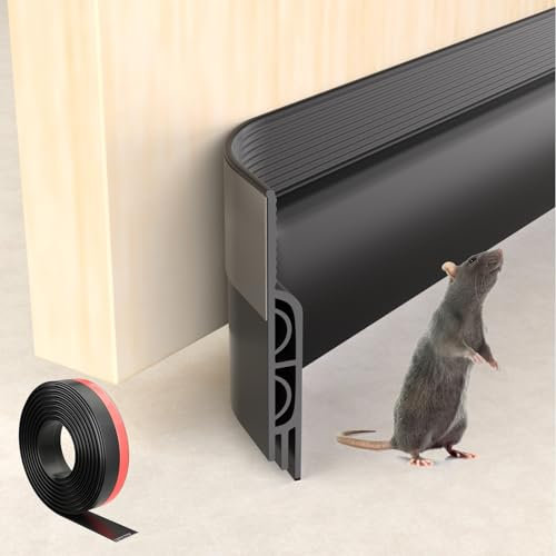 ESUFEIR 78/2M Draft Excluder for Doors,Self Adhesive Draught Excluder for Bottom of Door,Silicone Draft Stopper Seal Strip for Soundproofing and Insulatuion,Black 78 L x2 W