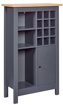 Inter Link Armario para vinos, Madera de ingeniería, Antracita, 3 Fächer/1 Tür, 55034605