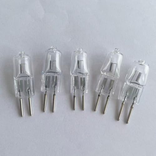 WYLIELAMSH Halogenstrahler 5 Stück G5.3 12V Klare Halogen-Glühbirnen, Lange Lebensdauer, Kapsellampen, Warmweiß GU5.3 Double pin base,12V 50W