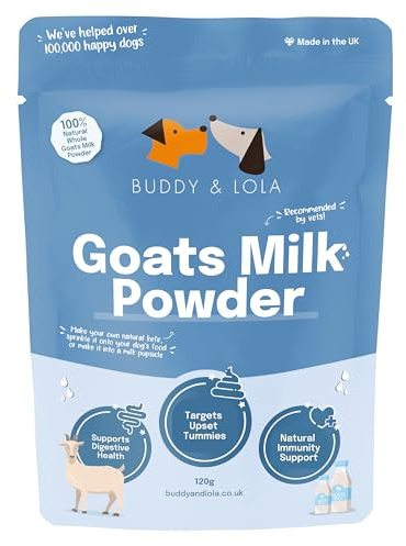 Buddy & Lola Goats Milk Powder for Dogs & Cats | Digestive Dog Health | Low Lactose Formula for Dog & Puppy | Perfect for Hydration | Suitable for Puppies & Dogs of all ages | Nutrient Rich